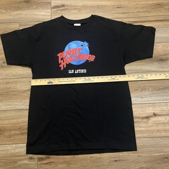 VTG Planet Hollywood Graphic T Shirt Adult LARGE Black Logo 1991 90s Movies - Picture 4 of 8